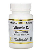 Вітамін D3 California Gold Nutrition 5000 МО 90 капсул