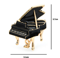 Подарок пианисту фортепьяно пианино брошь эмаль музыка черный рояль