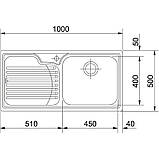 Кухонна мийка Franke Galassia GAX 611 чаша справа 10050, фото 2