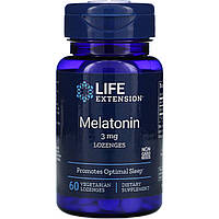 Мелатонин, Melatonin, Life Extension, 3 мг, 60 вегетарианских леденцов