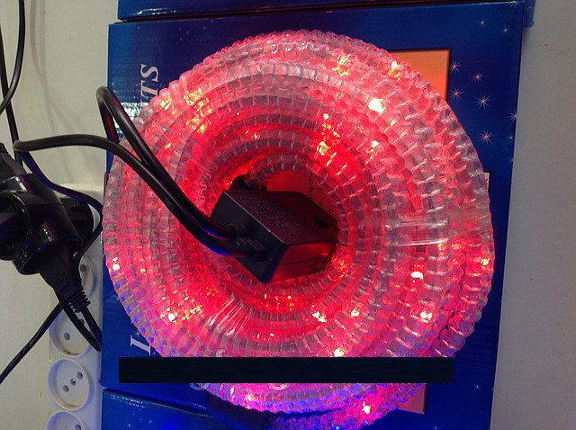 Світлодіодний дюралайт LED з контролером гофрований. Червоний., фото 1