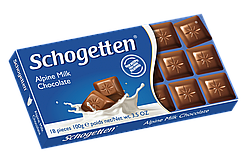 Шоколад "Schogetten Alpine milk Chocolate" (Шогеттен Альпійський молочний), 100г
