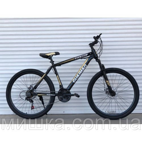 Велосипед гірський TopRider-275, сталева рама 17", колеса 27,5" *2.25 Чорний