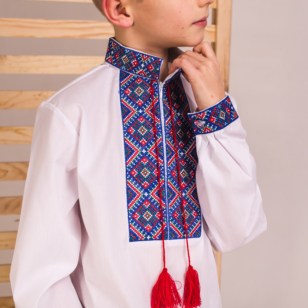 Вишиванка на хлопчика Колорит з синьою вишивкою 140