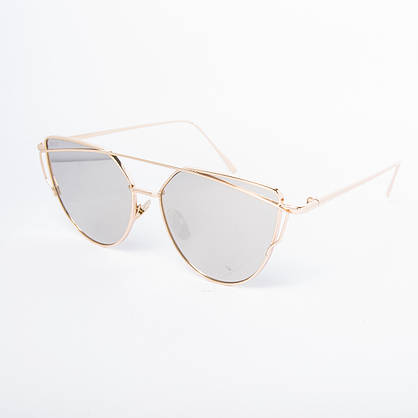 Жіночі сонцезахисні окуляри золотисті - 9013, фото 3