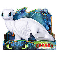 Плюшевый дракон Дневная фурия, Lightfury Deluxe Plush Dragon Dreamworks Dragons. Spin Master 6052953. Оригинал