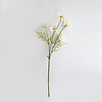 Предмет для декору, Флористики, Квітка, Ромашка, Білий + Жовтий + Зелений, 53 см