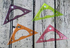 Косинець пластиковий з транспортиром Прозорий 15 см 75333 Україна