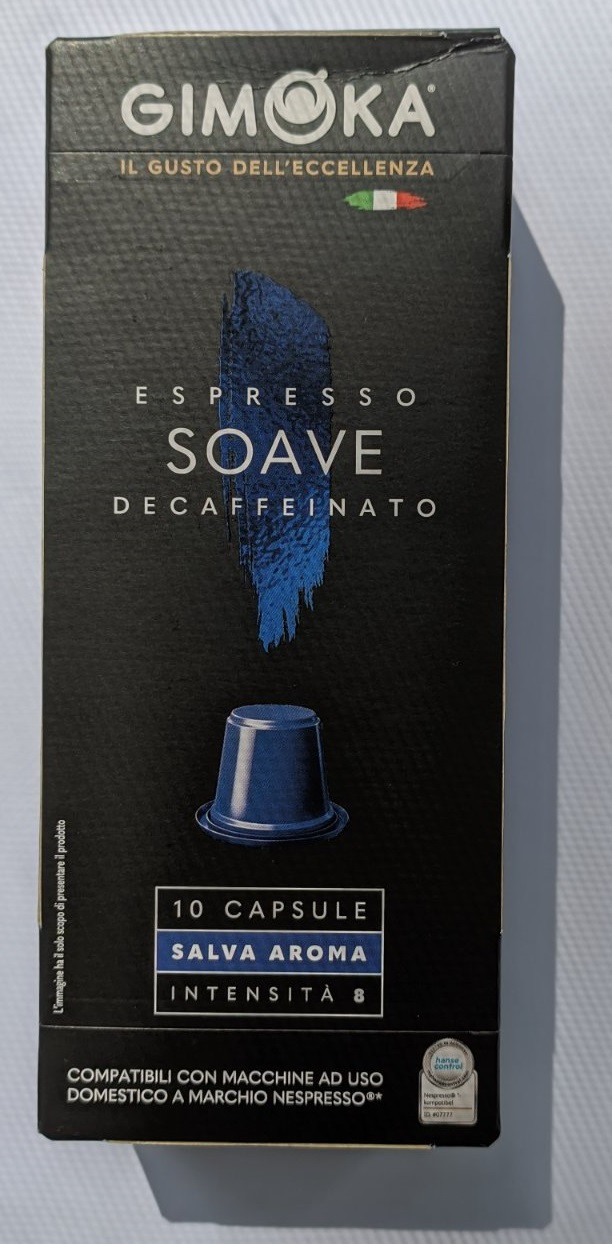 Уценка! Кава в капсулах без кофеїну Gimoka Nespresso Decaffeinato 8 (10 шт.) Неспресо Джимока без кофеїну