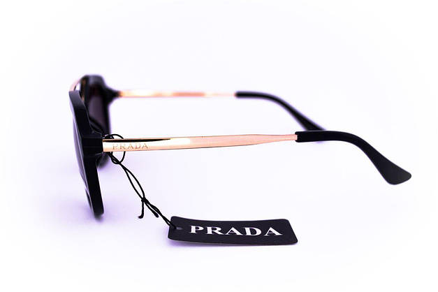 Оптом стильні сонцезахисні окуляри Prada - Чорні - 212, фото 4