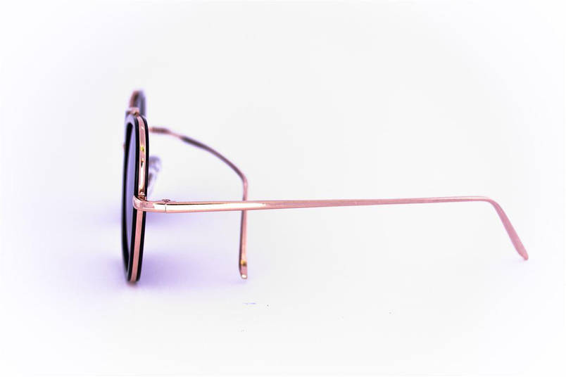 Жіночі квадратні сонцезахисні окуляри Оверсайз дзеркальні - Чорні - 947, фото 3