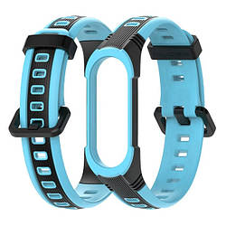 Силіконовий ремінець Primo Mijobs Perfor Classic для фітнес браслета Xiaomi Mi Smart Band 5 - Black-Blue