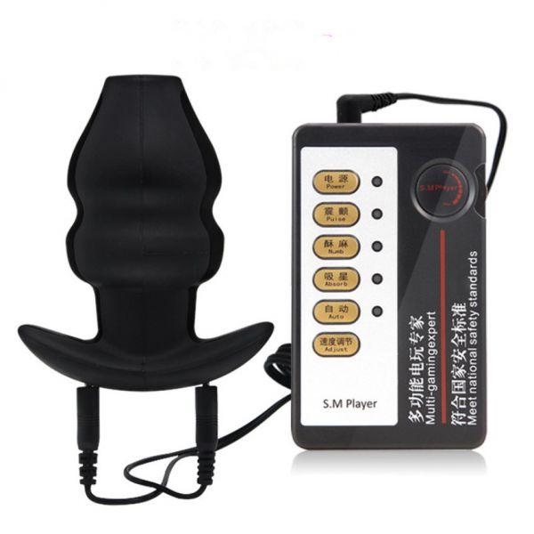 Electro-sex hollow silicone gel anal plug | Puls69