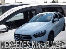 Дефлектори вікон (вітровики) Mercedes B-Class W-247 2018+ 4D (вставні, 4 шт.) (HEKO)
