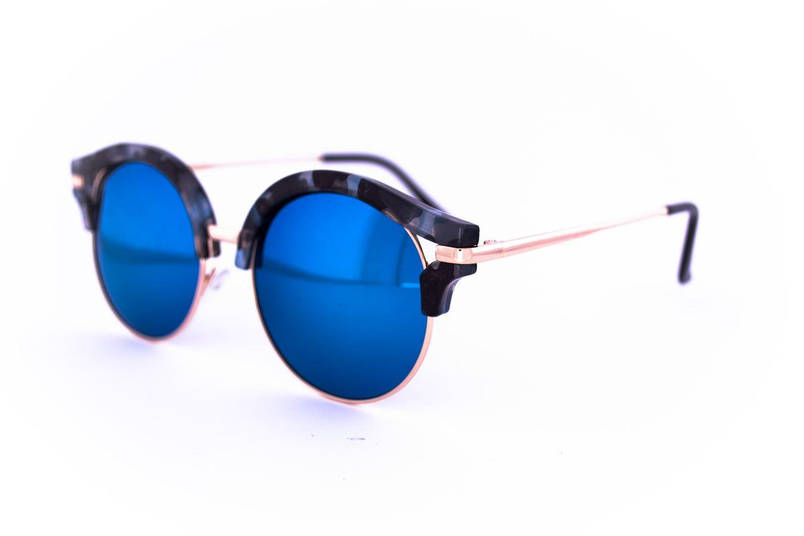 Ексклюзивні сонцезахисні дзеркальні окуляри Клабмастер - Сині - 1809, фото 2
