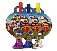 Набір "Язички - гудки карнавальні" Робокар Полі (6 шт/уп.) -