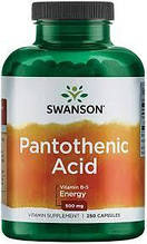 Пантотеновая кислота (Витамин B-5), swanson pantothenic acid 500 mg 250 capsules