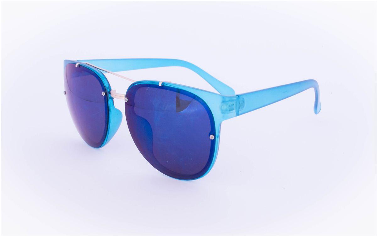 Оригінальні сонцезахисні окуляри Авіатор з дзеркальними стеклами - Блакитні - 3229