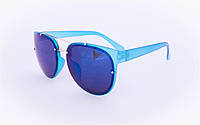 Оригінальні сонцезахисні окуляри Авіатор з дзеркальними стеклами - Блакитні - 3229