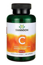 Вітамін C із шипшиною, Swanson Vitamin C with Rose Hips 1000 mg 90 capsule