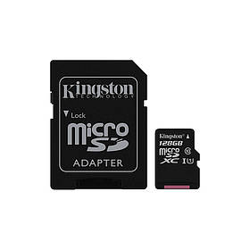 Картка пам'яті Kingston 128 GB microSDXC C10 UHS-I + SD-адаптер (SDC10G2/128GB)