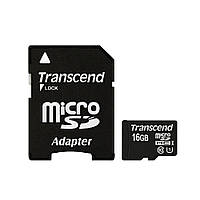 Карта памяти Transcend MicroSDHC UHS-I 16 GB Class 10 + SD-adapter (TS16GUSDU1)