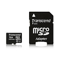 Карта памяти Transcend MicroSDHC 16GB Class 10 + SD-adapter (TS16GUSDHC10)