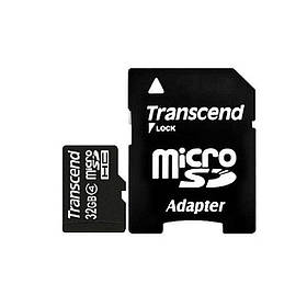 Картка пам'яті Transcend MicroSDHC 32 GB Class 4 + SD-adapter (TS32GUSDHC4)