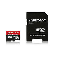 Карта памяти Transcend microSDXC 64GB Class 10 UHS-I Premium (TS64GUSDU1) + SD-adapter