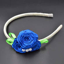 Обруч Троянда пластик, атлас, намистини, ширина 8 мм
