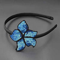 Обруч квітка 10 мм атлас паєтки кольору в асортименті