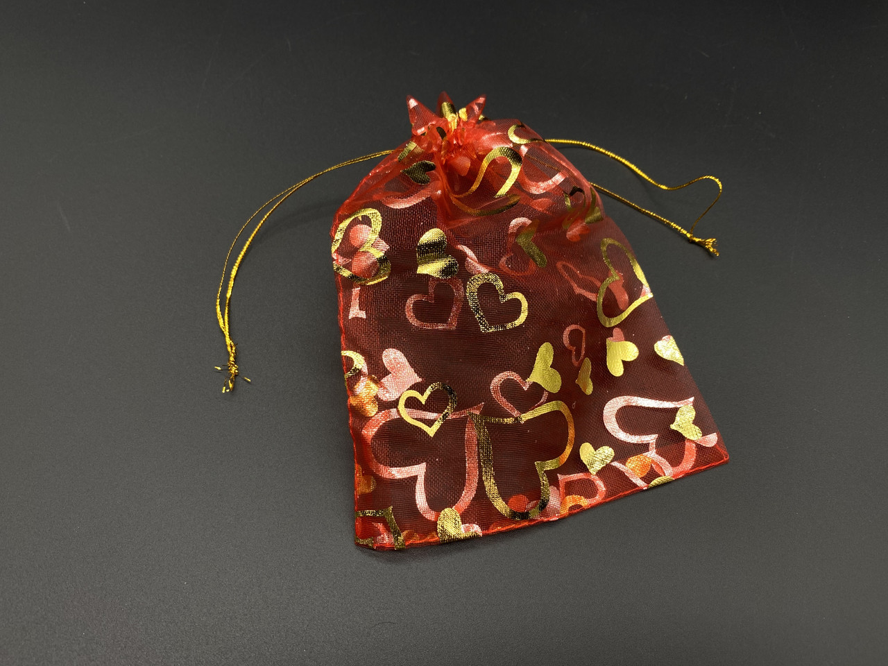 Подарункові мішечки з органзи прозорі Колір червоний. 13х18см, фото 1