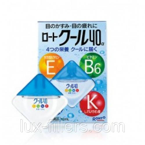 Зволожуючі краплі для очей з Японії Rohto Cool 40α натуральна сльоза 12ml