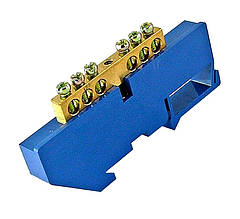 Шина ізольована «N» на DIN-рейку ШЛІ 6х9-6 синій Ny95500181