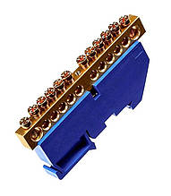 Шина ізольована «N» на DIN-рейку ШЛІ 6х9-12 синій Ny95500184