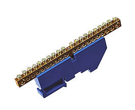 Шина ізольована «N» на DIN-рейку ШЛІ6х9-20 синій Ny95500188