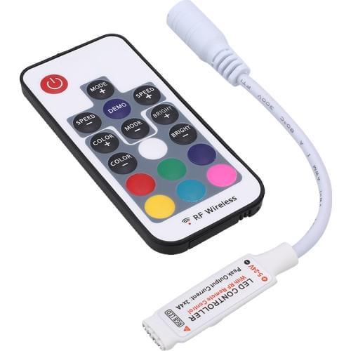 RGB контролер RF 12A 144 Ватів 17 кнопок 5-24 Вольт  для світлодіодної RGB стрічки.
