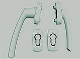 Ручка до розсувної віконної системи ПВХ одностороння (40 мм)  коричнева/біла 8 позицій, фото 2