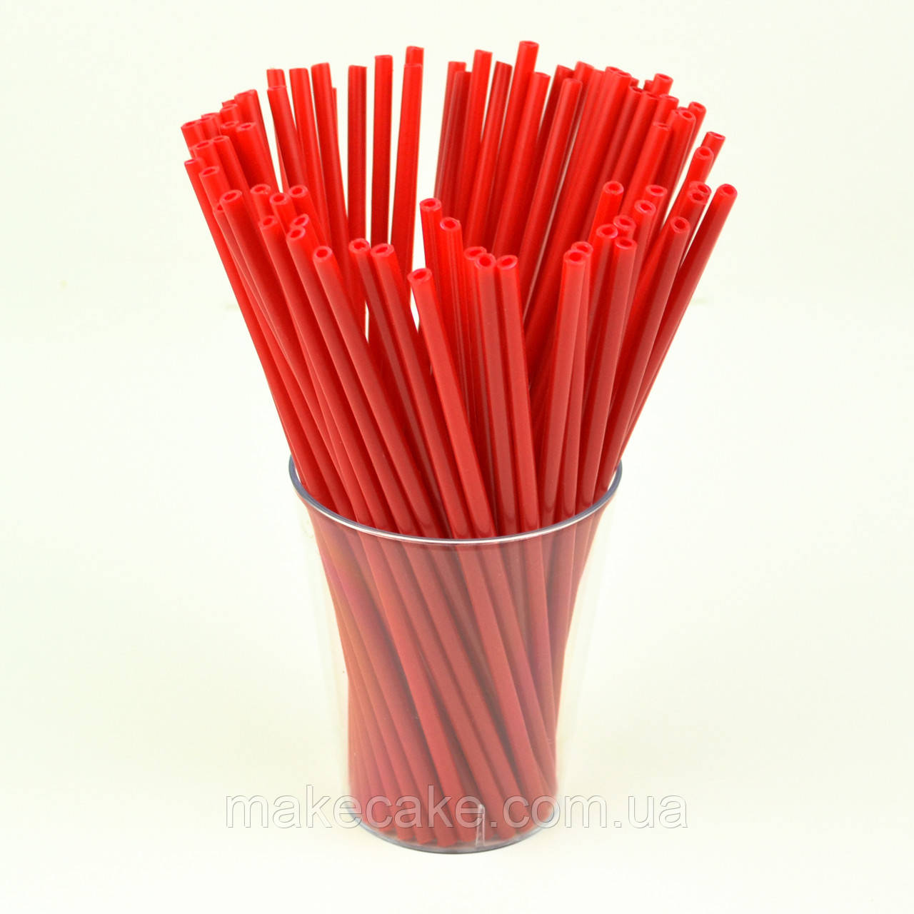 Палички для кейк-попсів пластикові Червоні 15 см 50 шт.