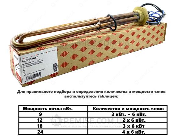 Тен електричний Protherm 6 кВт для електричних котлів Скат К13 ― 0020094647