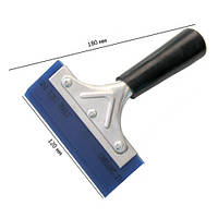 Ракель мет. 12 см з синім поліуретаном інструмент для тонування архітектурної та автомобільної плівки