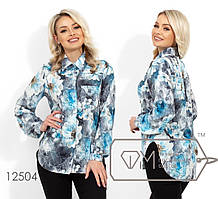 Жіноча ошатна картата кольорова сорочка з принтом (р.42-44). Арт-2626/23