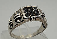Перстень мужской серебряный с цирконием 925 пробы.