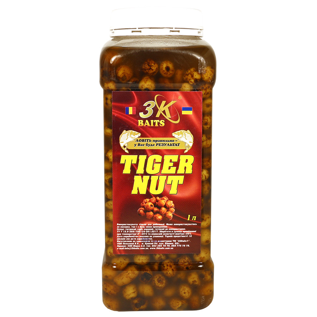Прикормка 3k Baits Тигровий горіх Натуральний банка 1л 3к01801