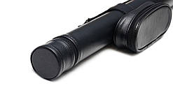 Тубус для кия з великою кишенею чорний гладкий з наплечним ременем