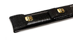 Чохол-Сагайдак для кия чорний крокодил з кишенею для аксесуарів і наплечним ременем