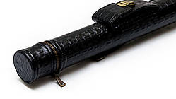 Тубус для кия з кишенею на замку чорний крокодил з наплечним ременем