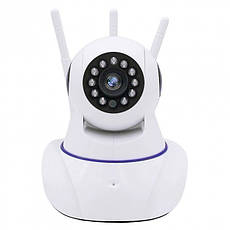 Поворотна Wi-Fi IP-камера 3 антени для відеоспостереження, нічна зйомка, відеоняня, фото 4