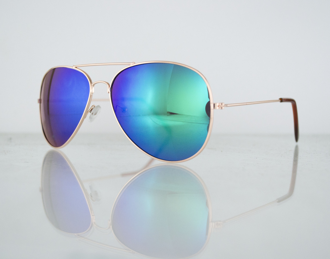 Окуляри унісекс сонцезахисні Aviator (Авіатор) дзеркальні — Золоті — 3008