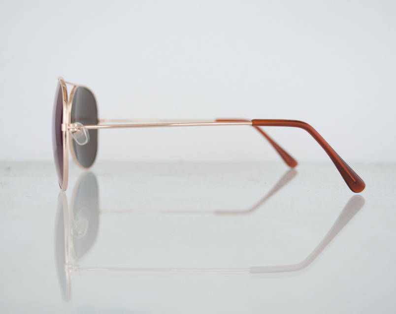 Окуляри унісекс сонцезахисні Aviator (Авіатор) дзеркальні — Золоті — 3008, фото 3